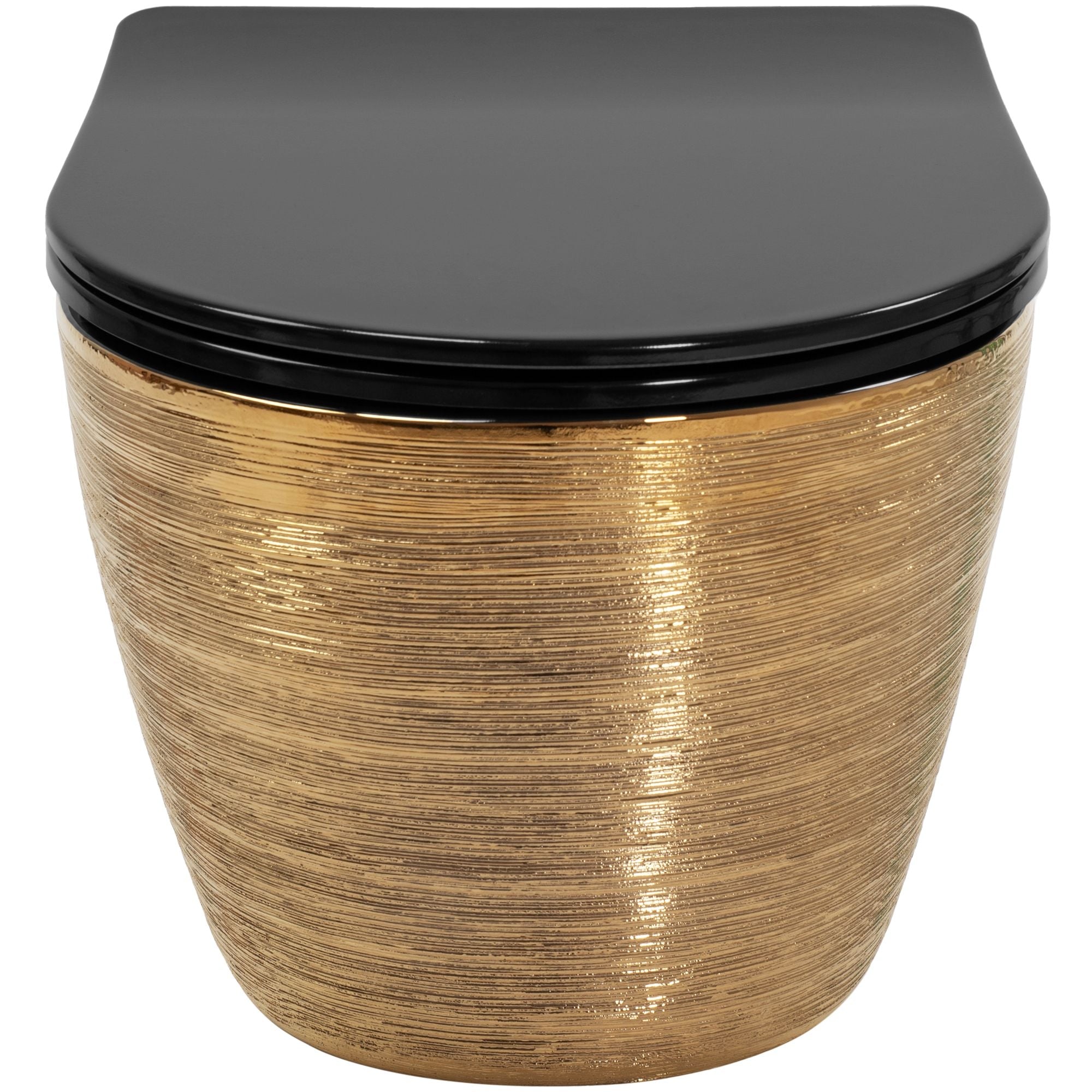 Závěsná WC mísa Rea Carlo Mini Tornado Black Brush Gold  3