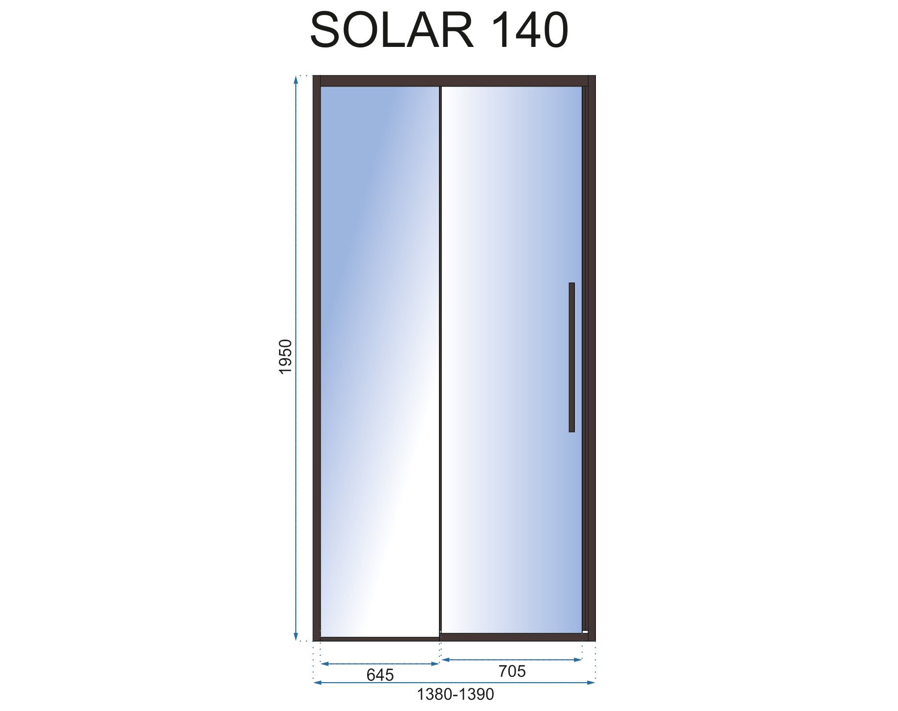 Sprchové dveře REA SOLAR - matné černé 140  5