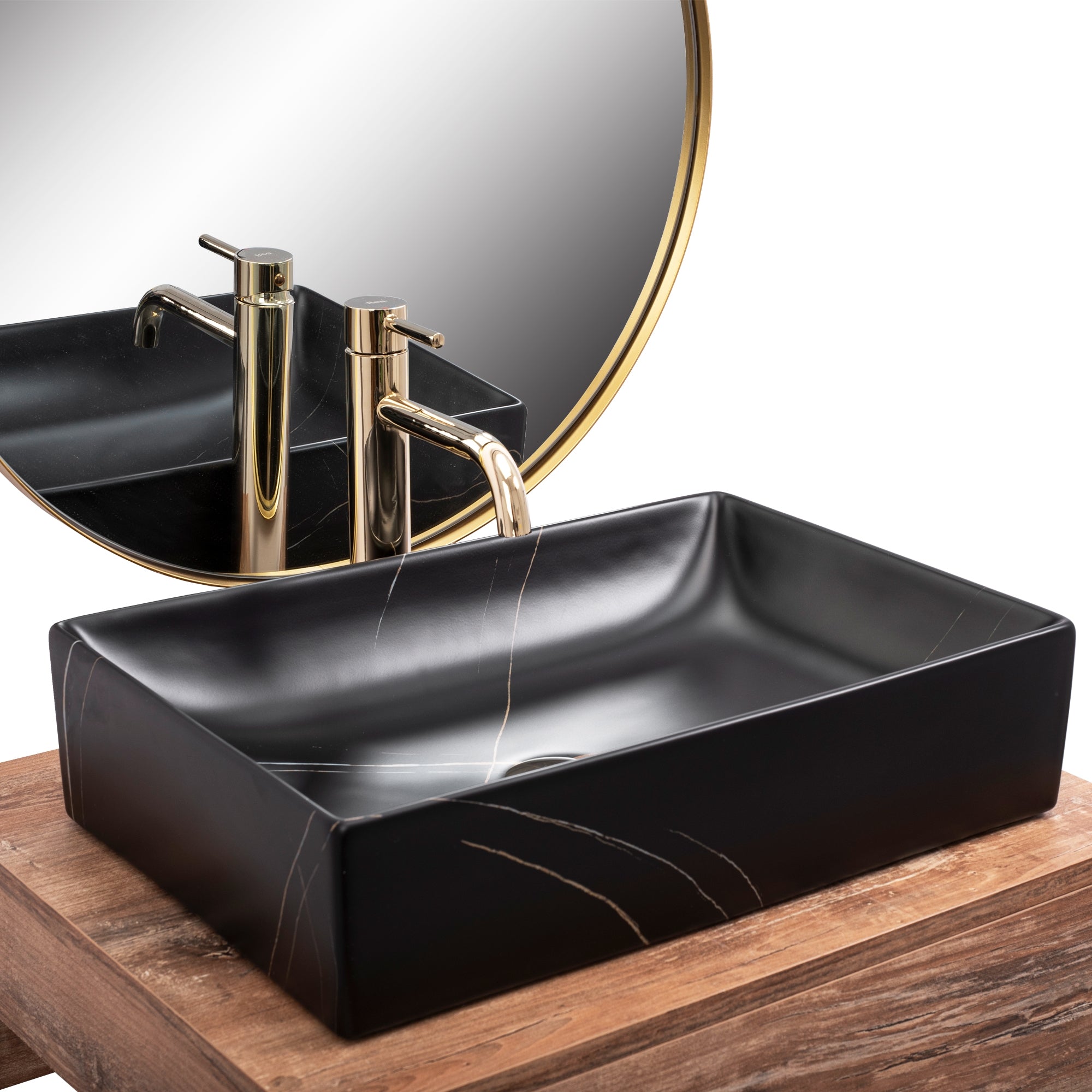 Umyvadlo na desku REA Inga Black Marble Mat  2