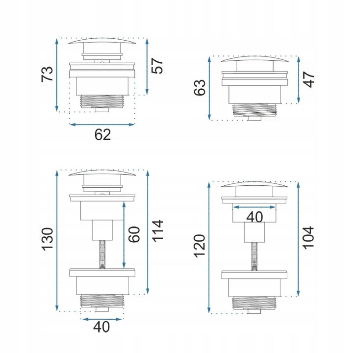 Umyvadlový sifon s univerzální výpustí click-clack Titan  4