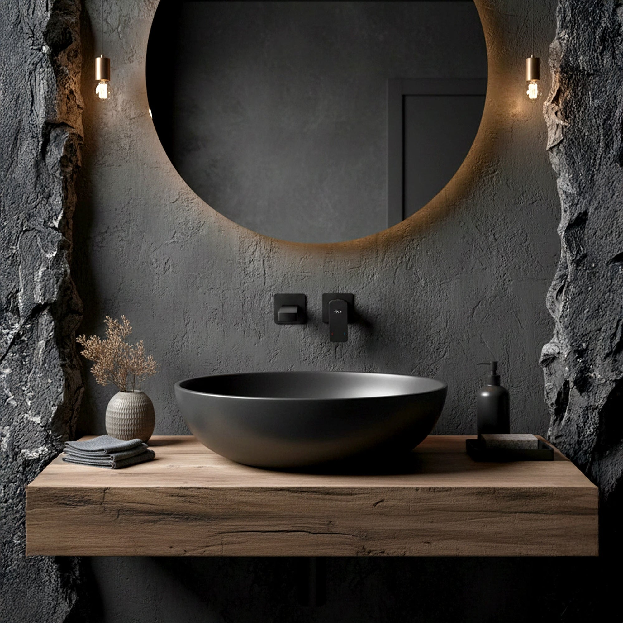 Podomítková vanová baterie REA Arlo Black  4