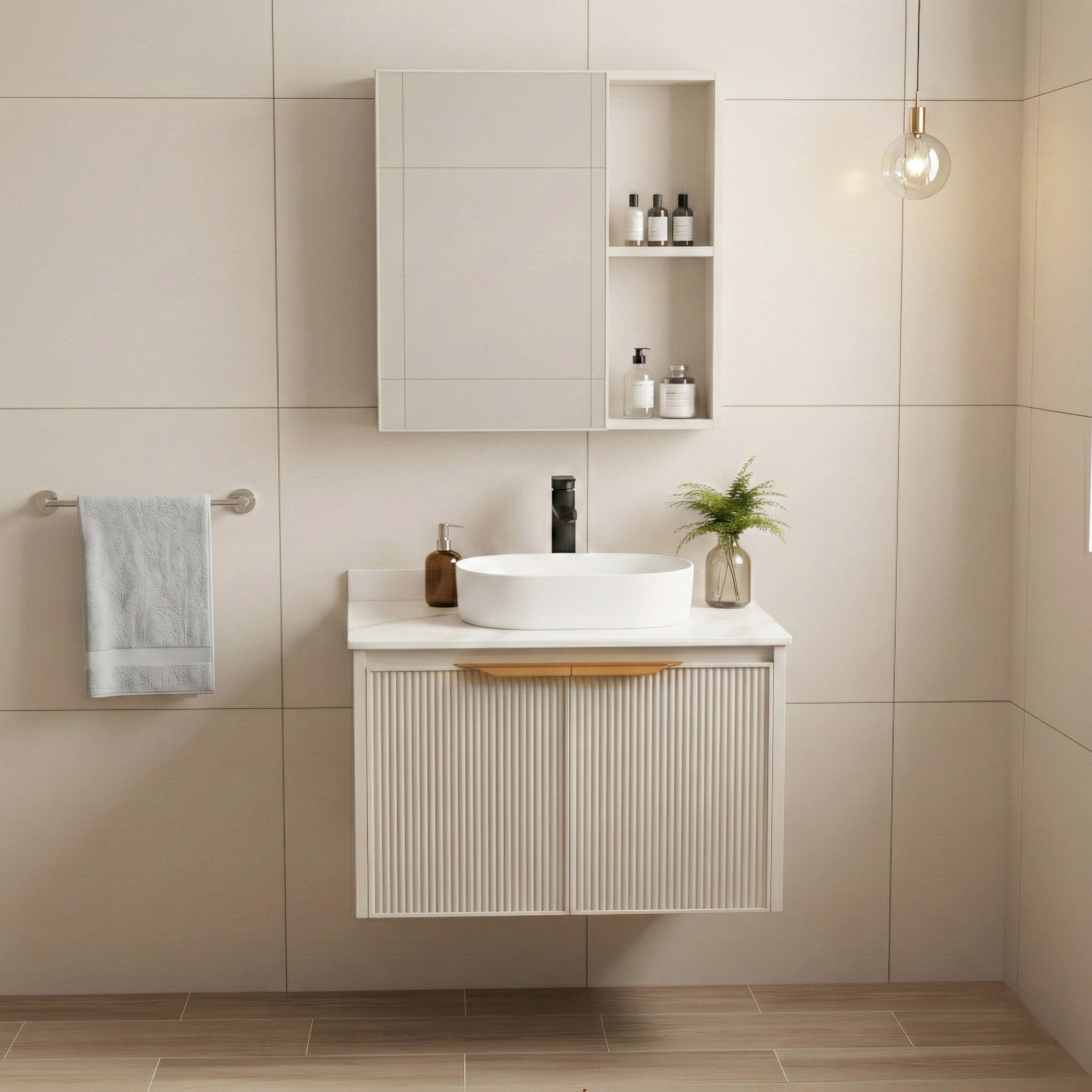 Koupelnová sestava nábytku s deskou Marti 60cm Beige  1