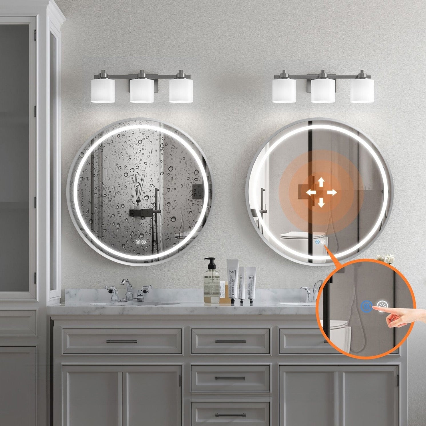 Zrcadlo LED 60cm MMJ BRUSH SILVER  7