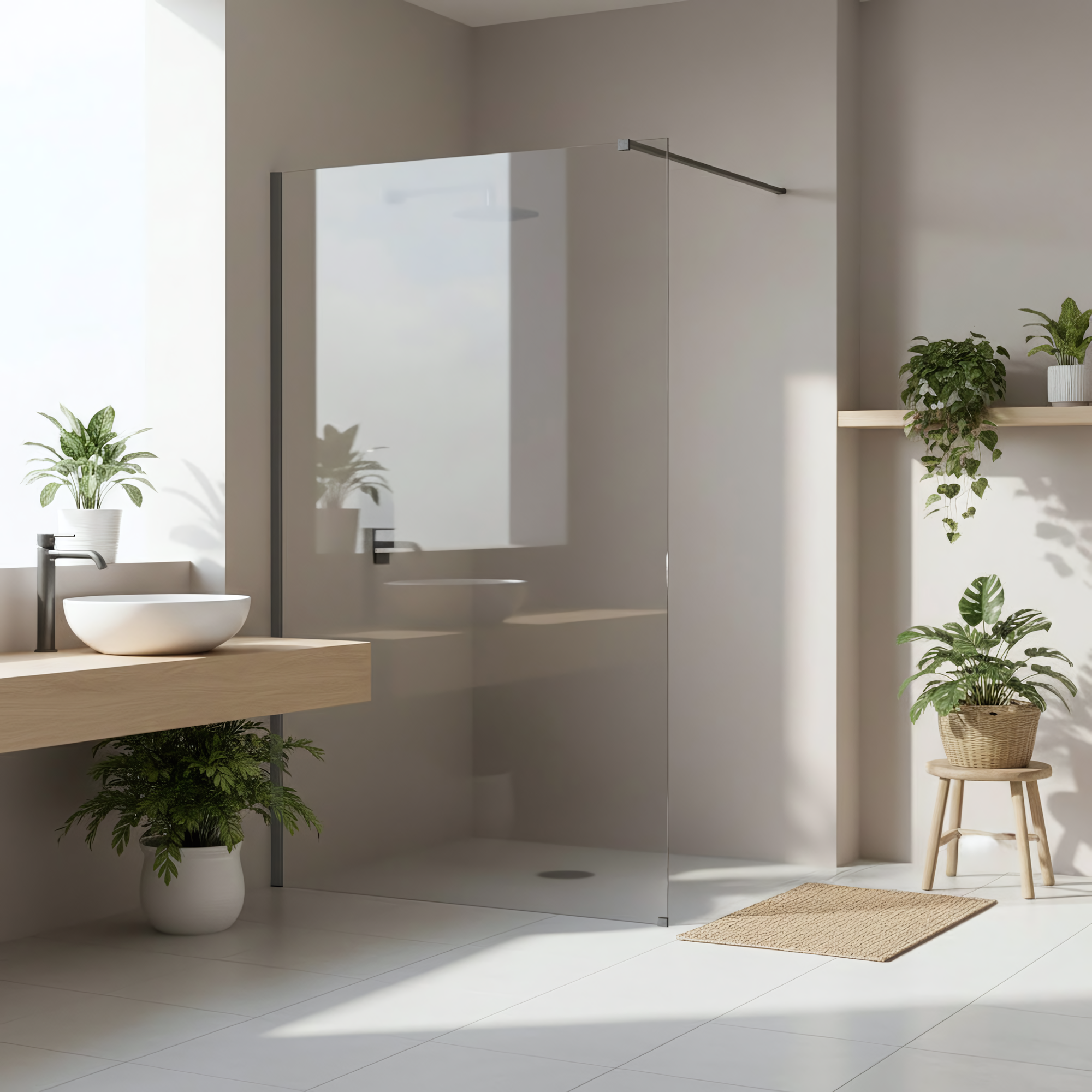 Sprchová zástěna Rea Flexi Transparent / Titan 120  1