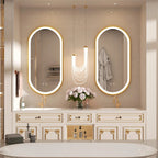 Zrcadlo LED OVL 50x100cm Brush Gold  3