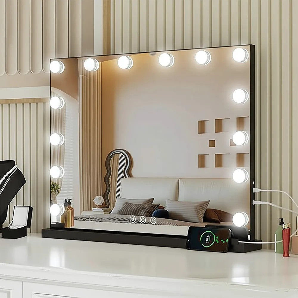 Zrcadlo LED HOLLYWOOD Black  3
