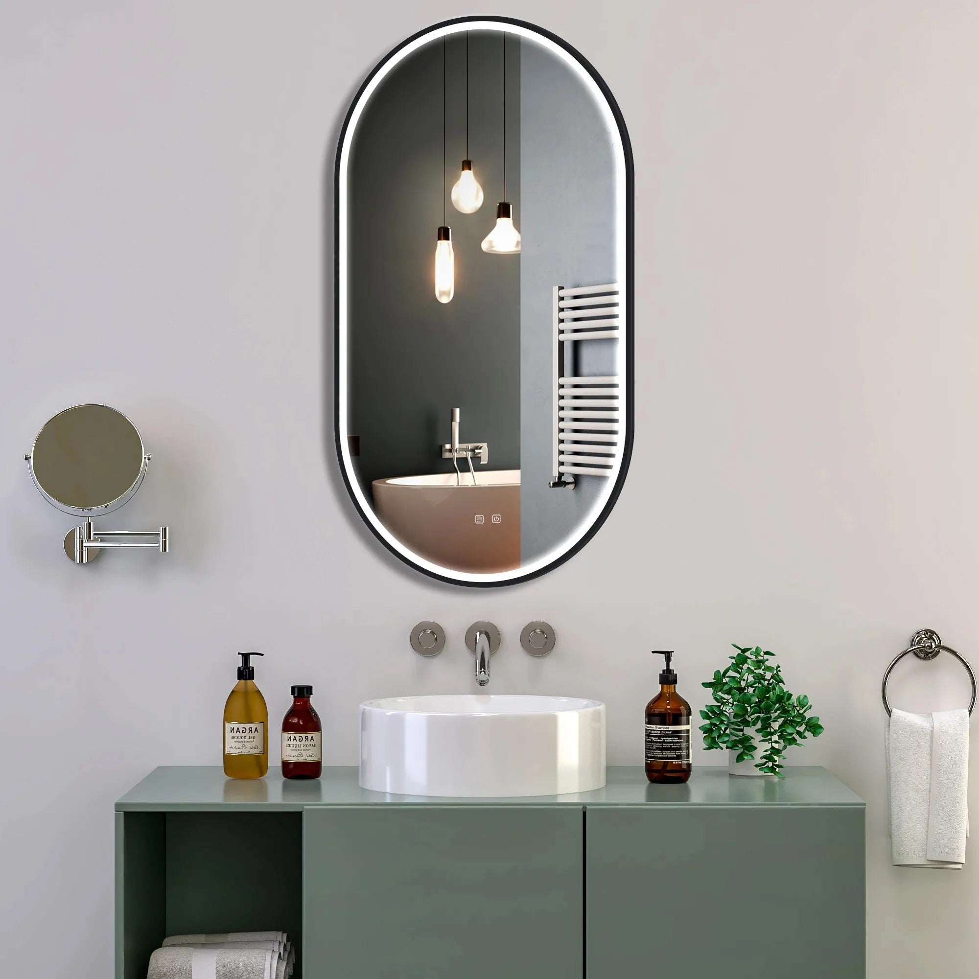 Zrcadlo LED OVL 50x100cm Black  3
