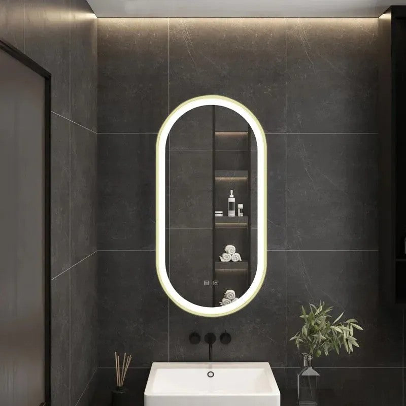Zrcadlo LED OVL 50x100cm Gold  3
