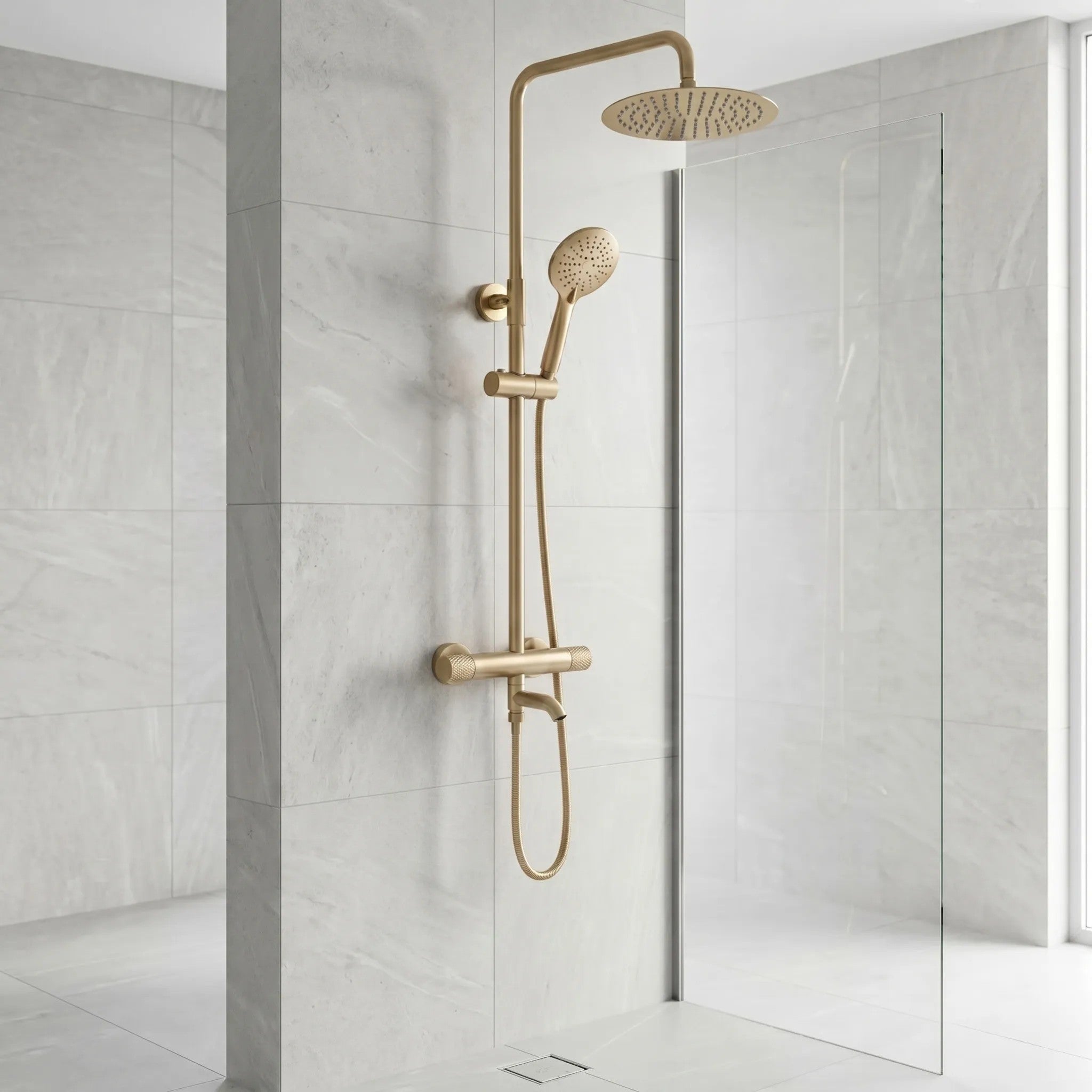 Sprchová sada s termostatem REA LUNGO Diamond - Gold Brush  3
