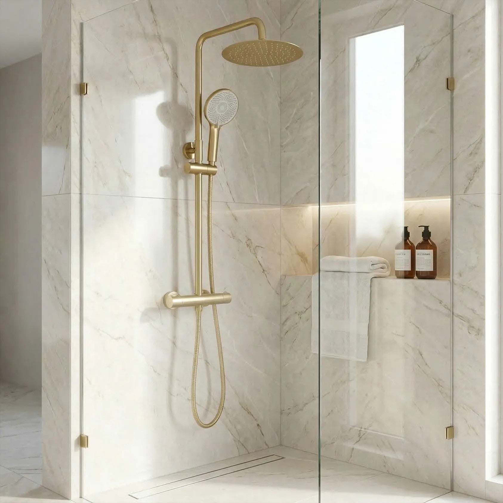 Sprchová sada bez výtoku s termostatem Rea Lungo Gold Brush  3