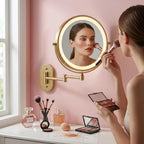 Zrcadlo LED Glow Brush Gold  3