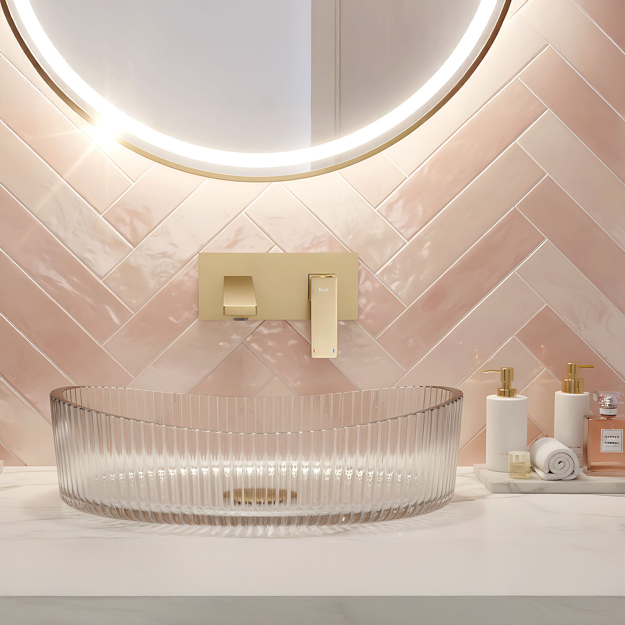 Podomítková vanová baterie REA Joe Brush Gold  9