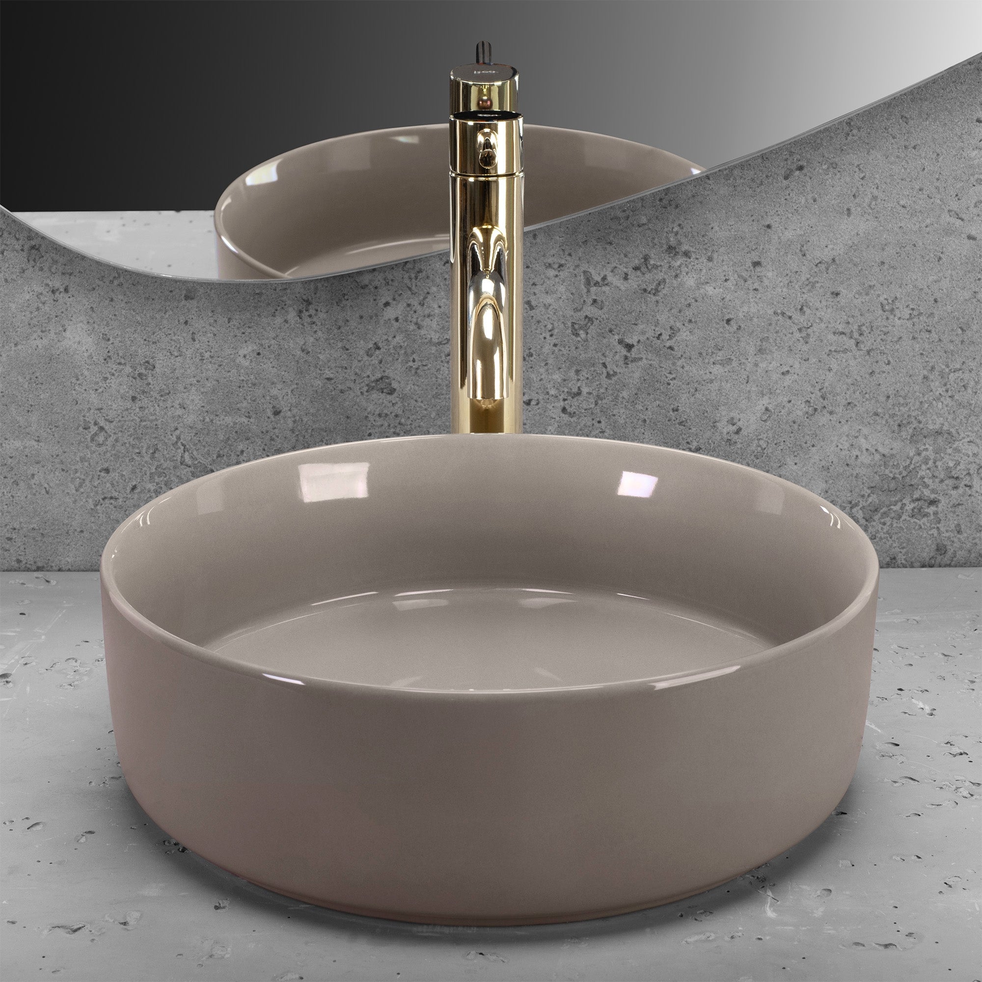 Umyvadlo na desku REA SAMI Beige Shiny  5