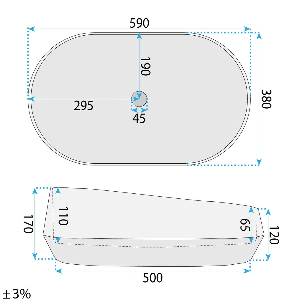 Umyvadlo na desku Zoe Rock  10