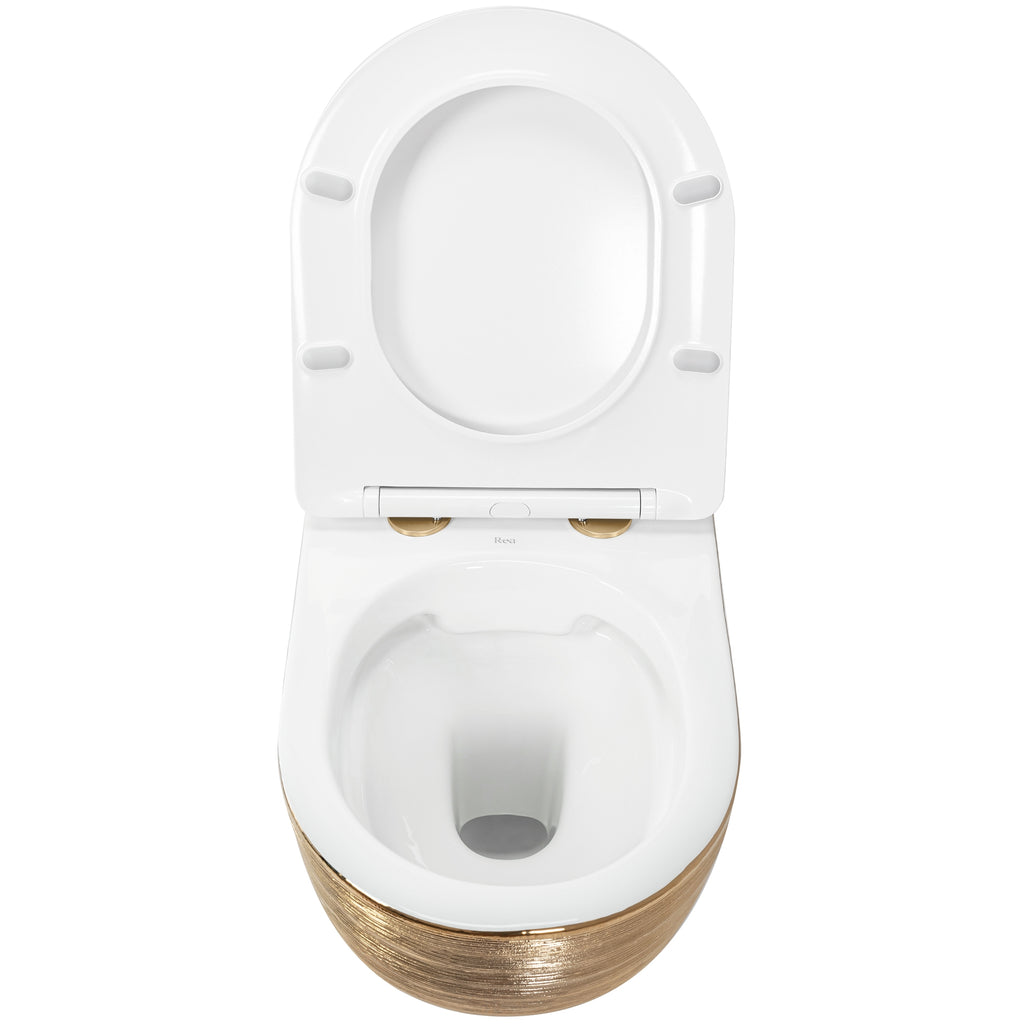 Závěsná WC mísa Carlo Flat - broušené zlato  5