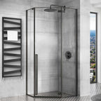 Sprchový kout REA DIAMOND 90x90 - matná černá Se sprchovou vaničkou  Diamond black 2
