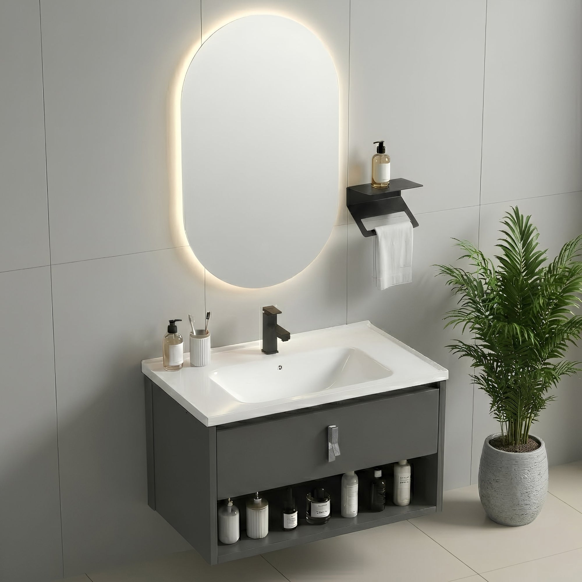 Sada koupelnového nábytku s umyvadlem Toledo 60cm Grey  3