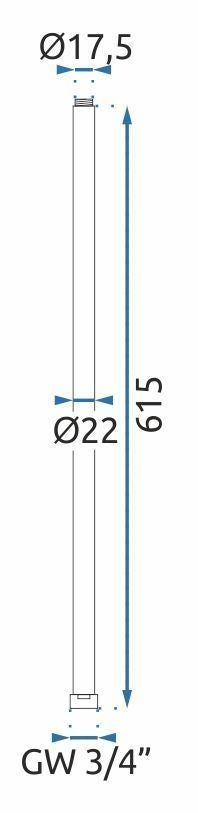 Prodloužení pro vanovou/sprchovou soupravu BRUSH COPPER 60cm  3