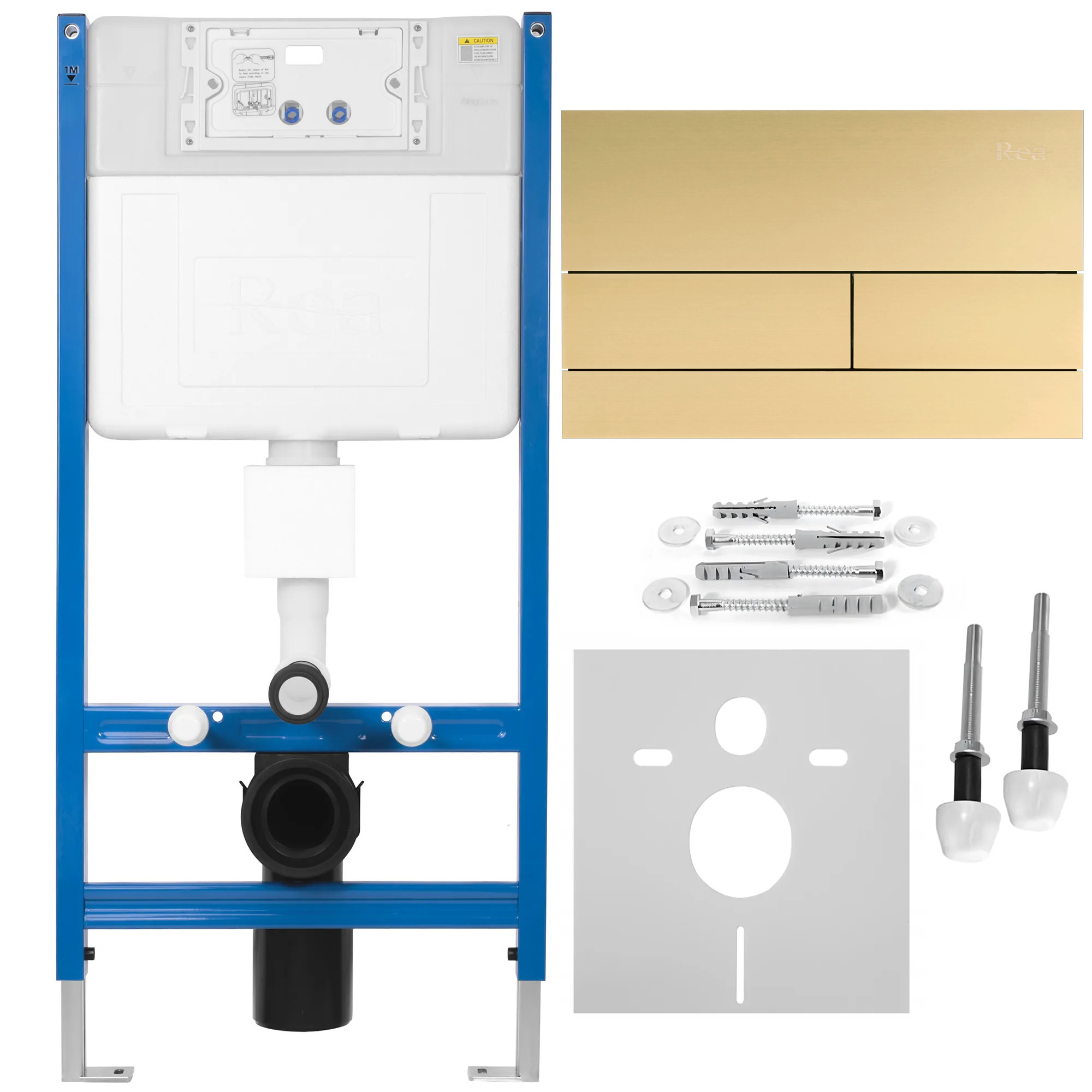Podomítkový WC systém K011A-Q + tlačítka T Brush Gold  1