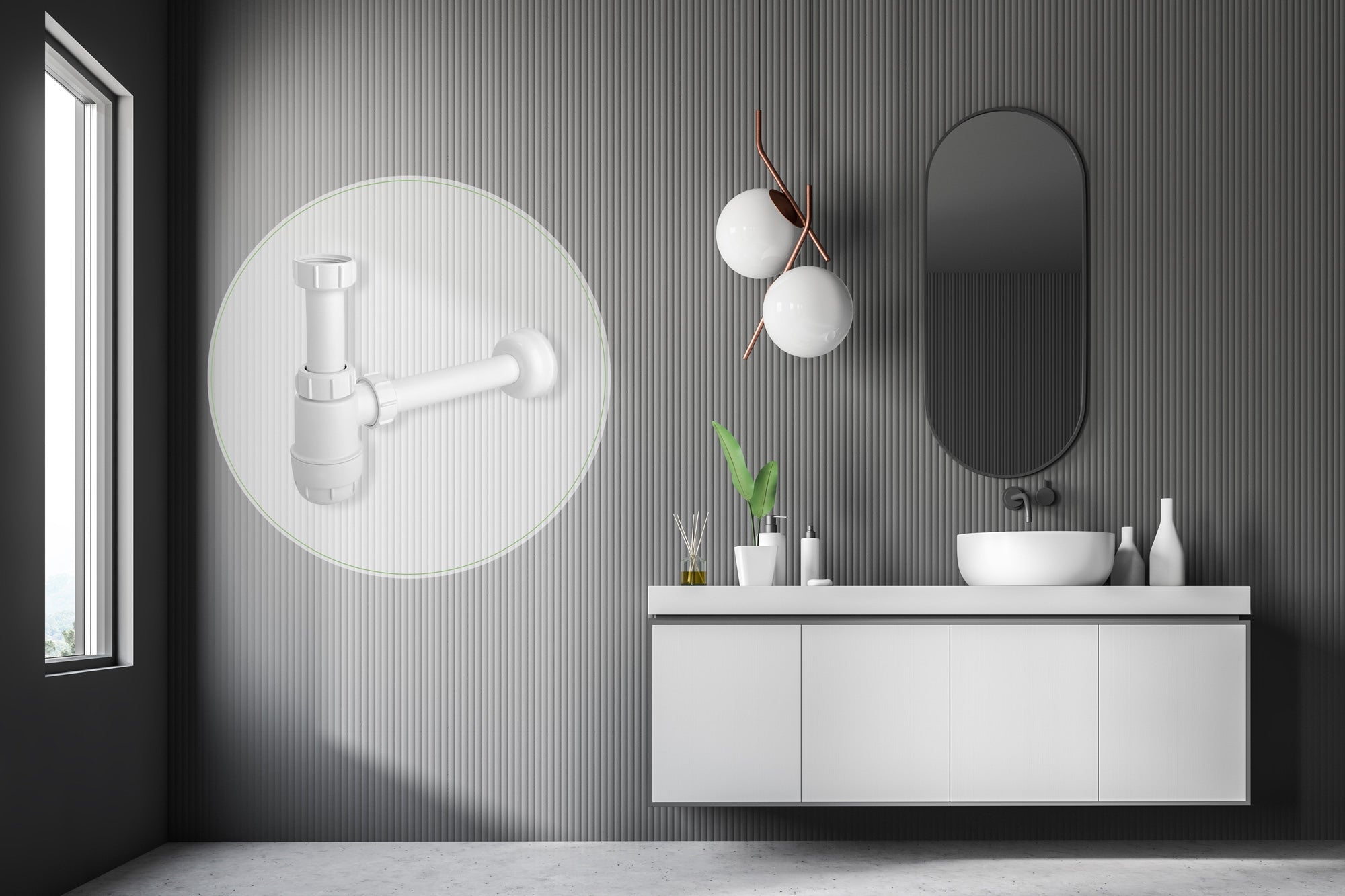 Bidetový sifon REA HC2 - bílý, nízký  2