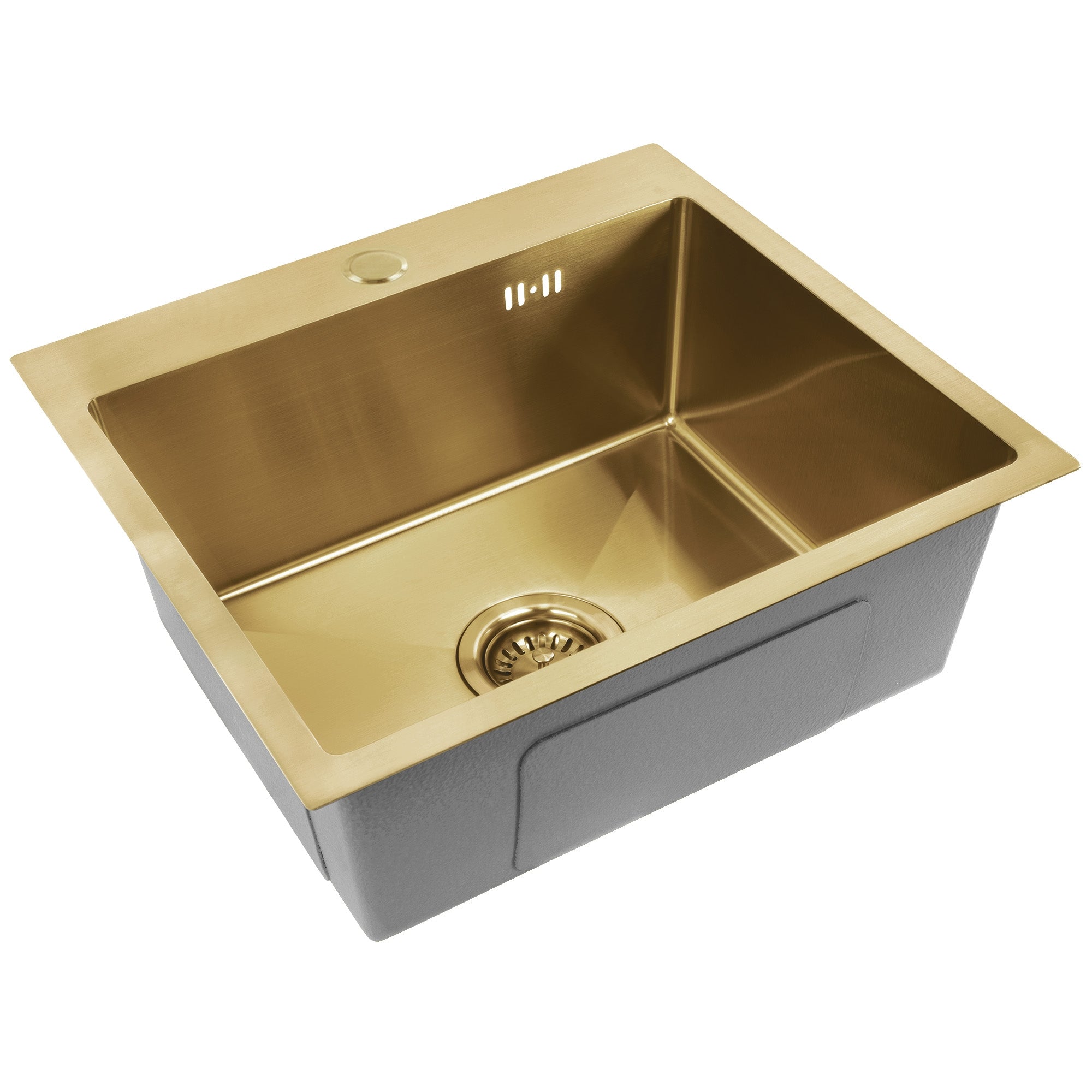 Ocelový dřez Leo 50 BRUSH GOLD bez kuchyňské baterie 6