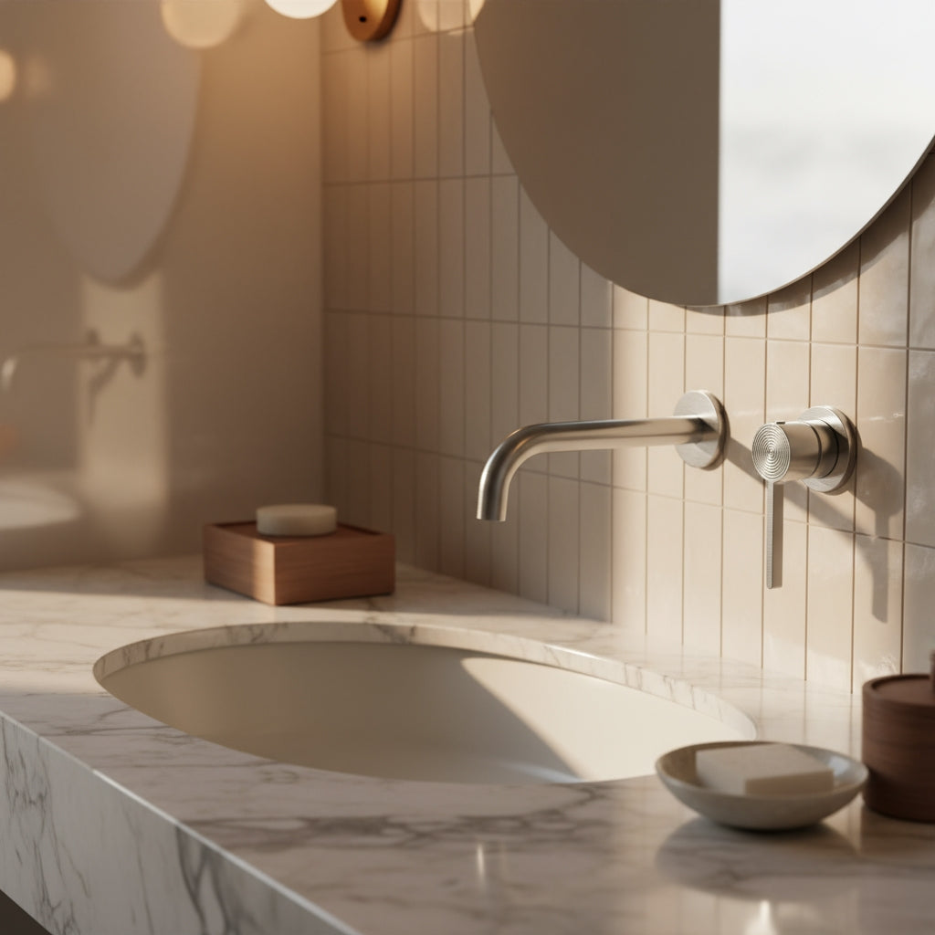 Podomítková vanová baterie Rea Foster Brush Nickel  3