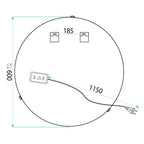 Zrcadlo LED 60cm 106  12
