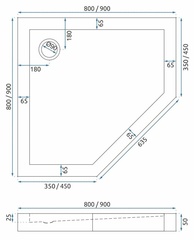 Sprchový kout REA DIAMOND 90x90 BRUSH GOLD Se sprchovou vaničkou Diamond 10