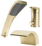 Třídílná vanová baterie REA RIVEN Brush Gold  5