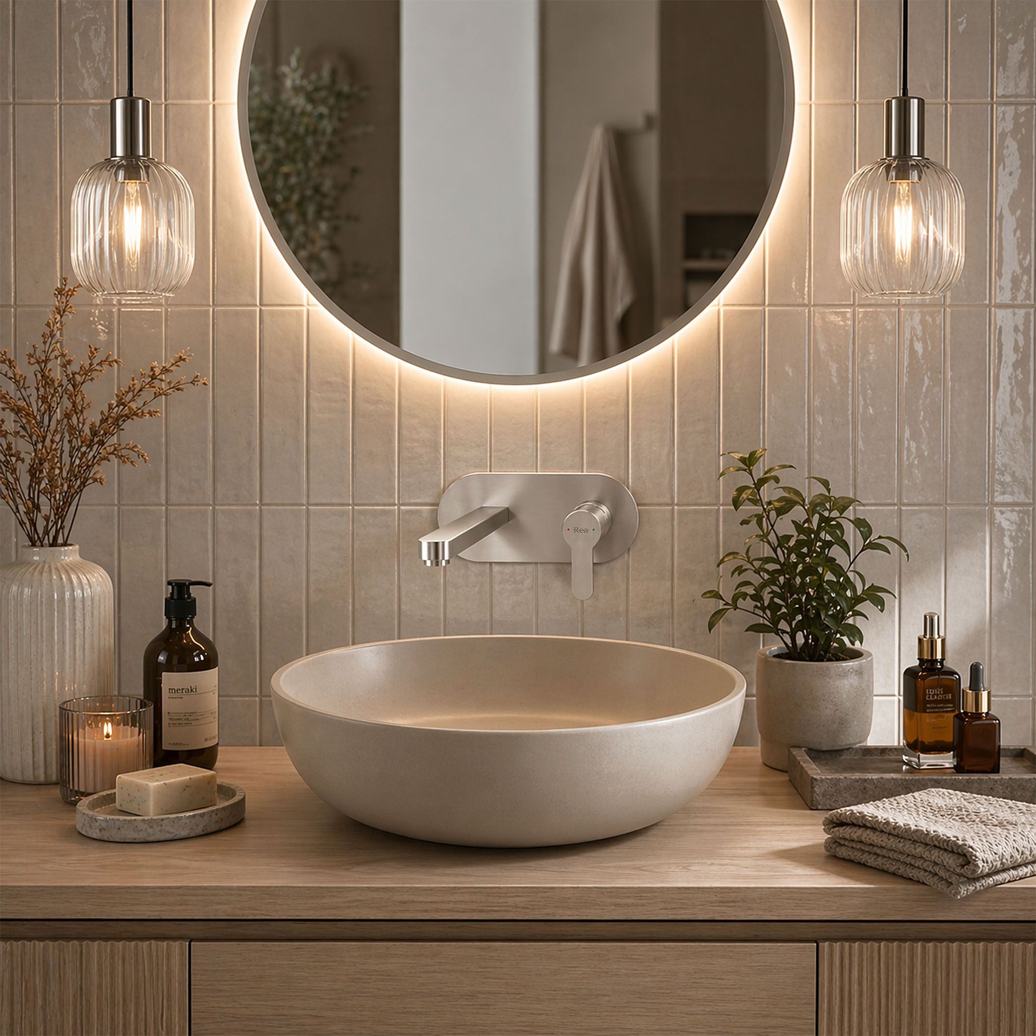 Podomítková vanová baterie REA Arcos Brush Nickel  5