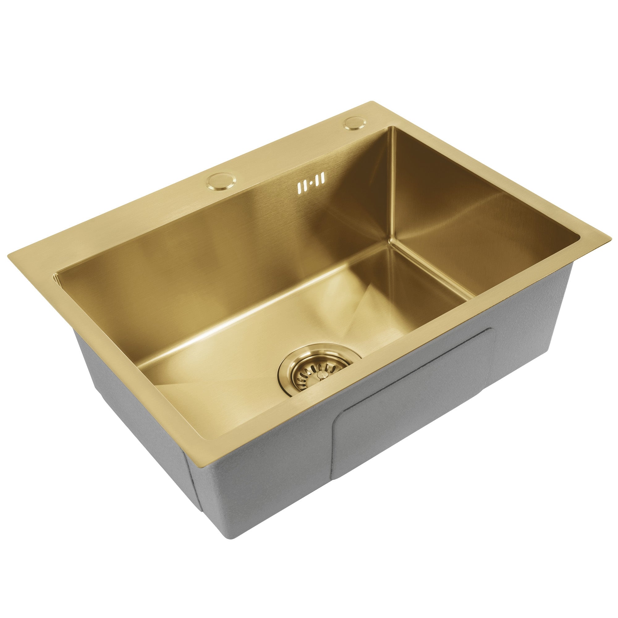 Ocelový dřez Liam BRUSH GOLD s kuchyňskou baterií 6