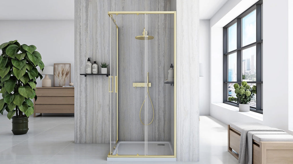 Sprchový kout REA City 80x80 Gold Brush Bez sprchové vaničky 4