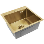 Ocelový dřez Leo 40 BRUSH GOLD s kuchyňskou baterií 6