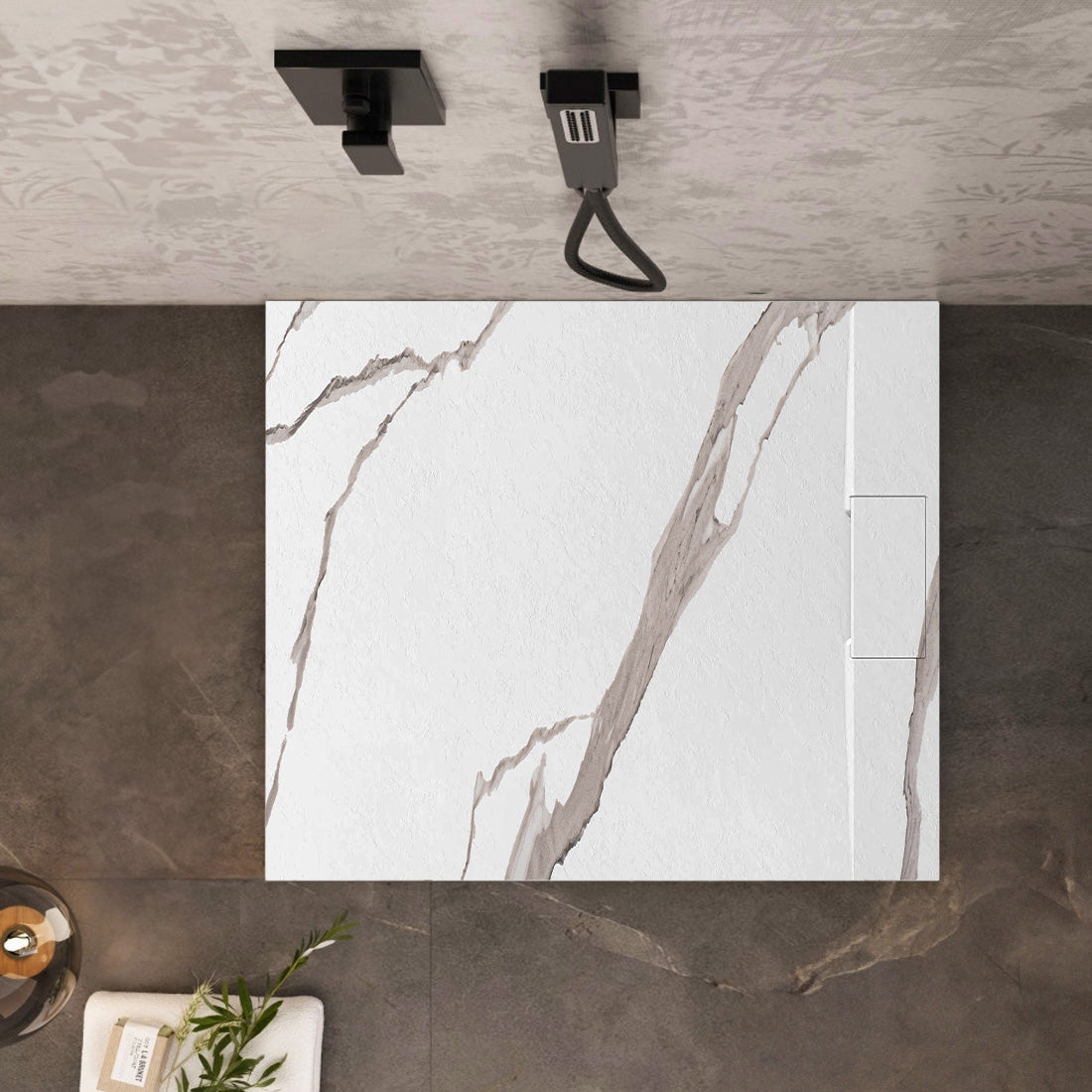 Sprchová vanička Bazalt CARRARA WHITE 90x90  5