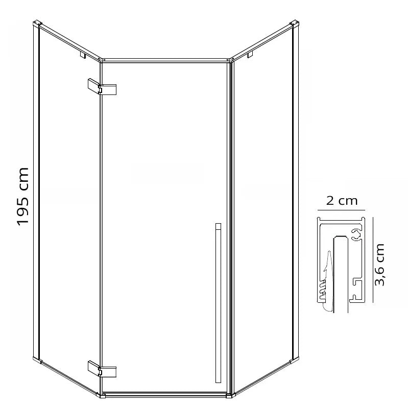 Sprchový kout REA DIAMOND 100x100 - zlatá  7