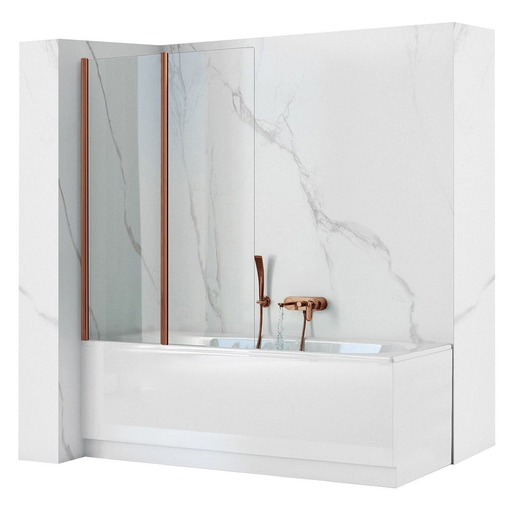 Skládací vanová zástěna REA AGAT-2 100 Brush Copper  1