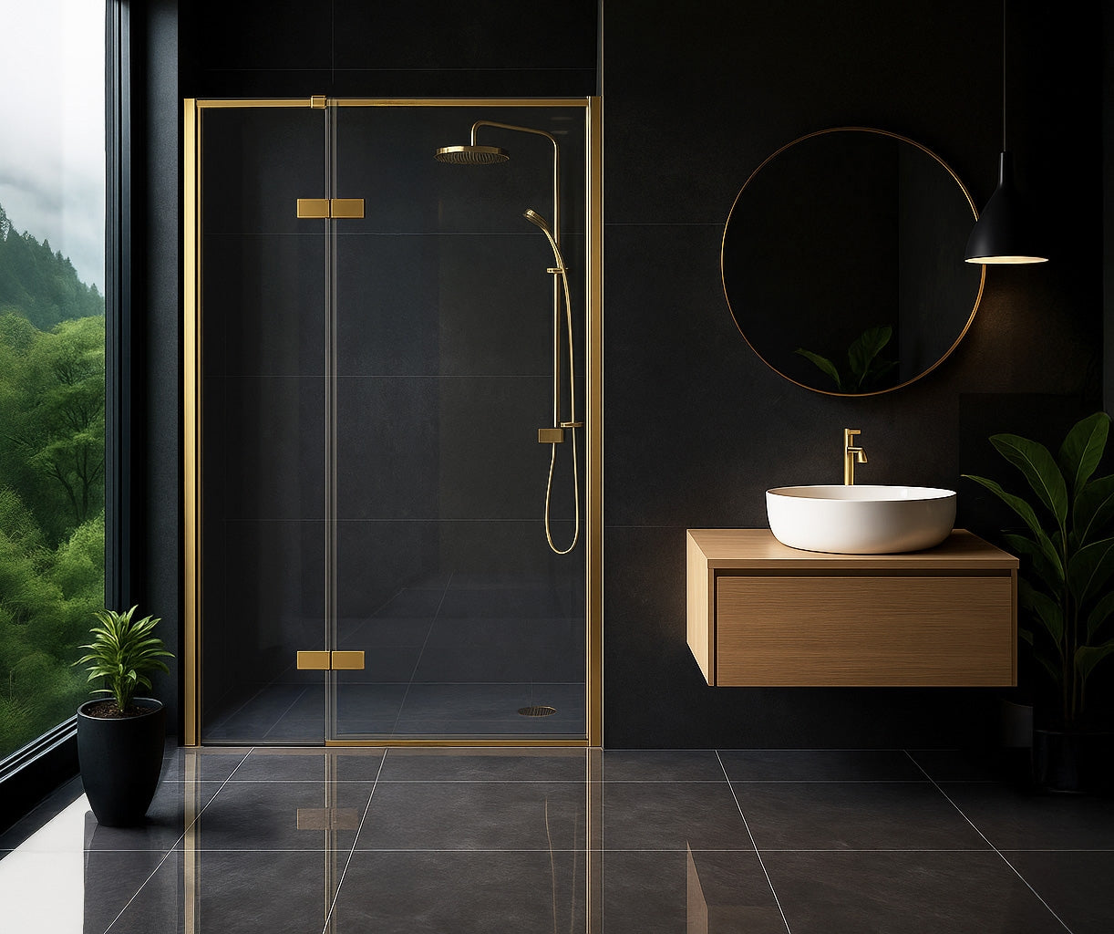 Sprchové dveře Rea Atlas 120 Brush Gold vlevo 2