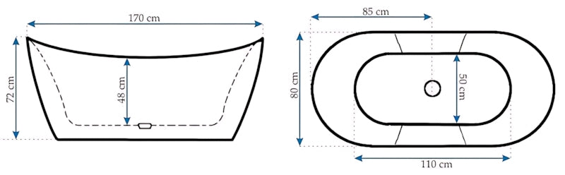 Volně stojící vana REA FERRANO Slim 170  4