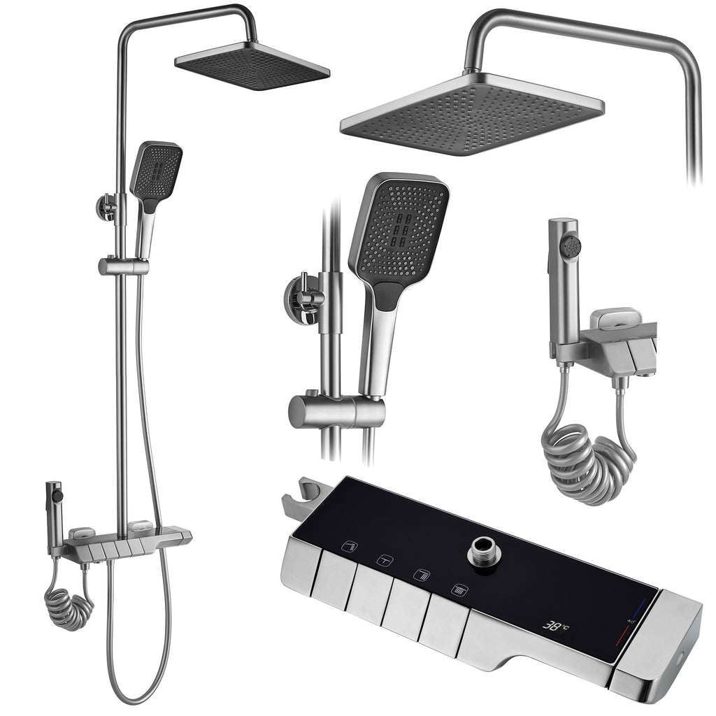 Sprchový set s termostatem REA ROB Nickiel Brush INOX  1