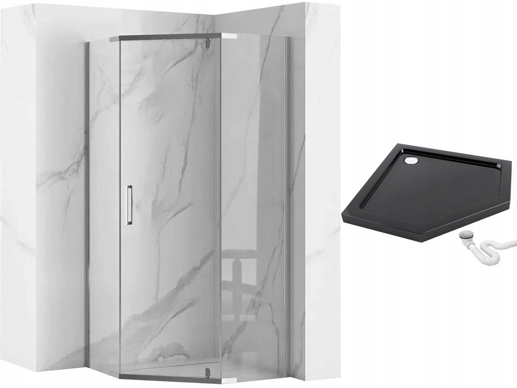 Sprchový kout AXIN 90x90 - chrom Se sprchovou vaničkou  Diamond black 7