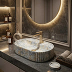 Umyvadlo na desku REA Marcela 60 Ruststone  4
