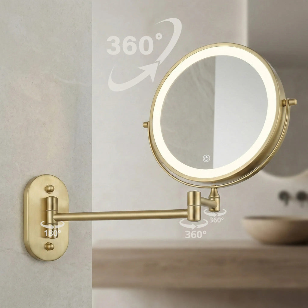 Zrcadlo LED Glow Brush Gold  4