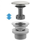 Umyvadlový sifon s univerzální výpustí click-clack REA Flow Brush Nickel  4