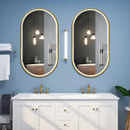 Zrcadlo LED OVL 50x100cm Brush Gold  4