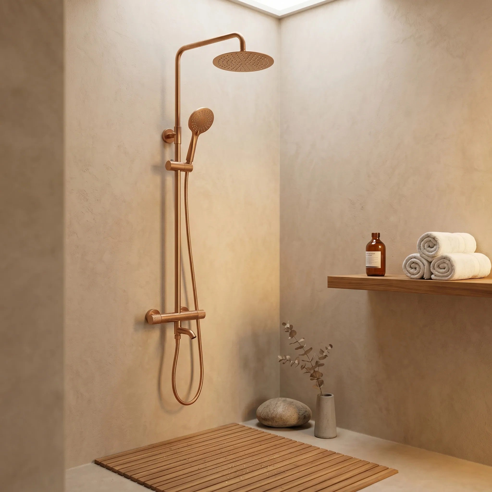 Sprchová sada s termostatem REA LUNGO Diamond - Copper Brush  4