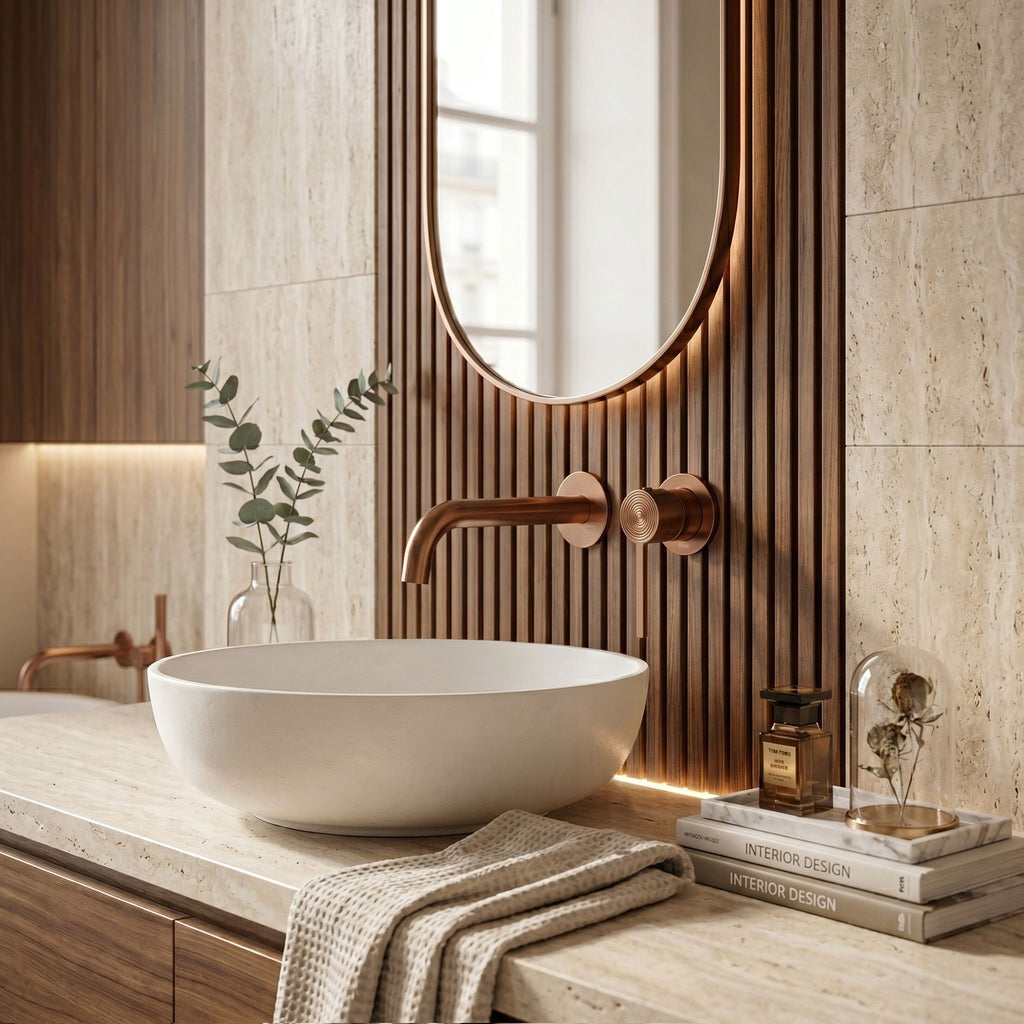 Podomítková vanová baterie Rea Foster Brush Copper  4