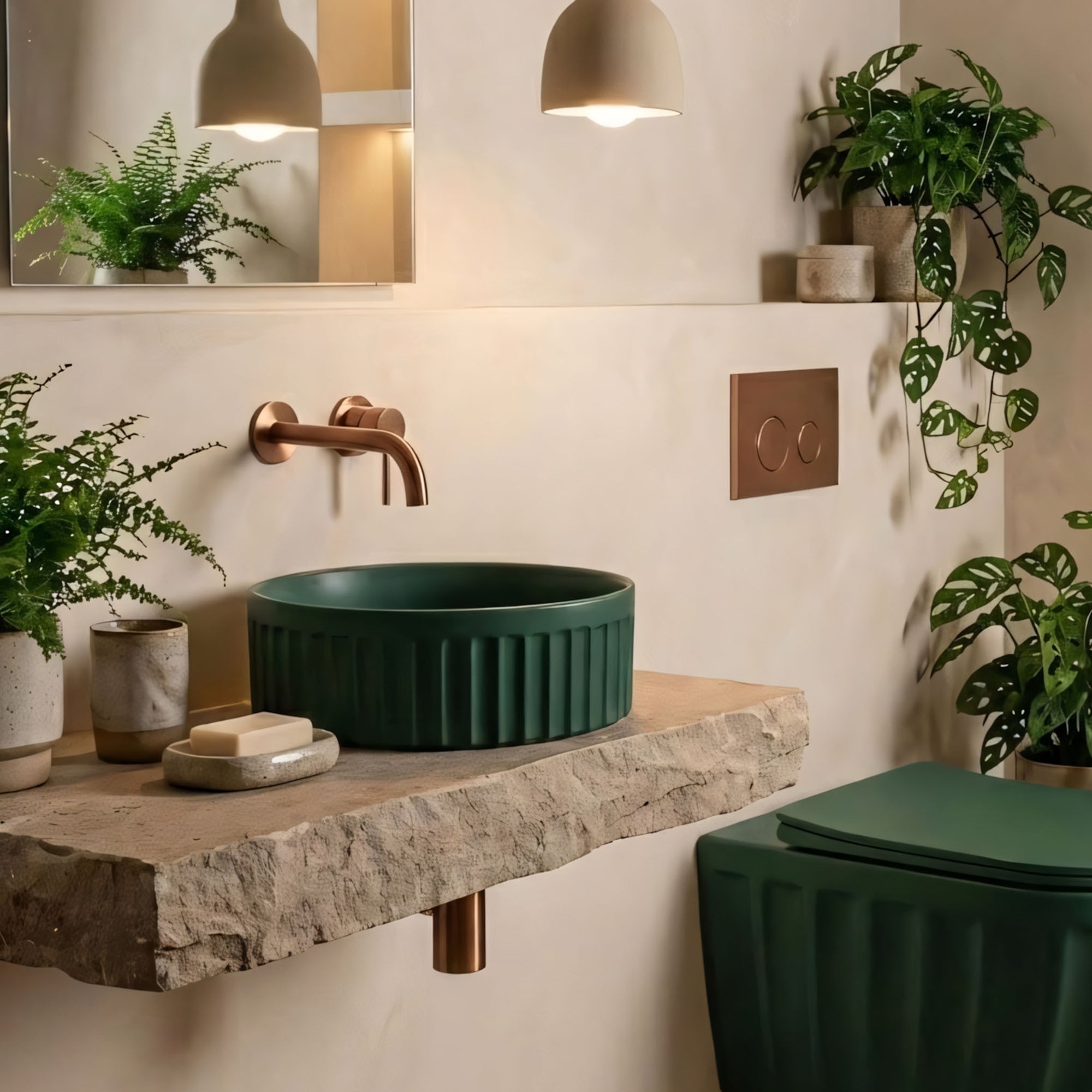 Umyvadlo na desku DUO Matcha  Matt  2