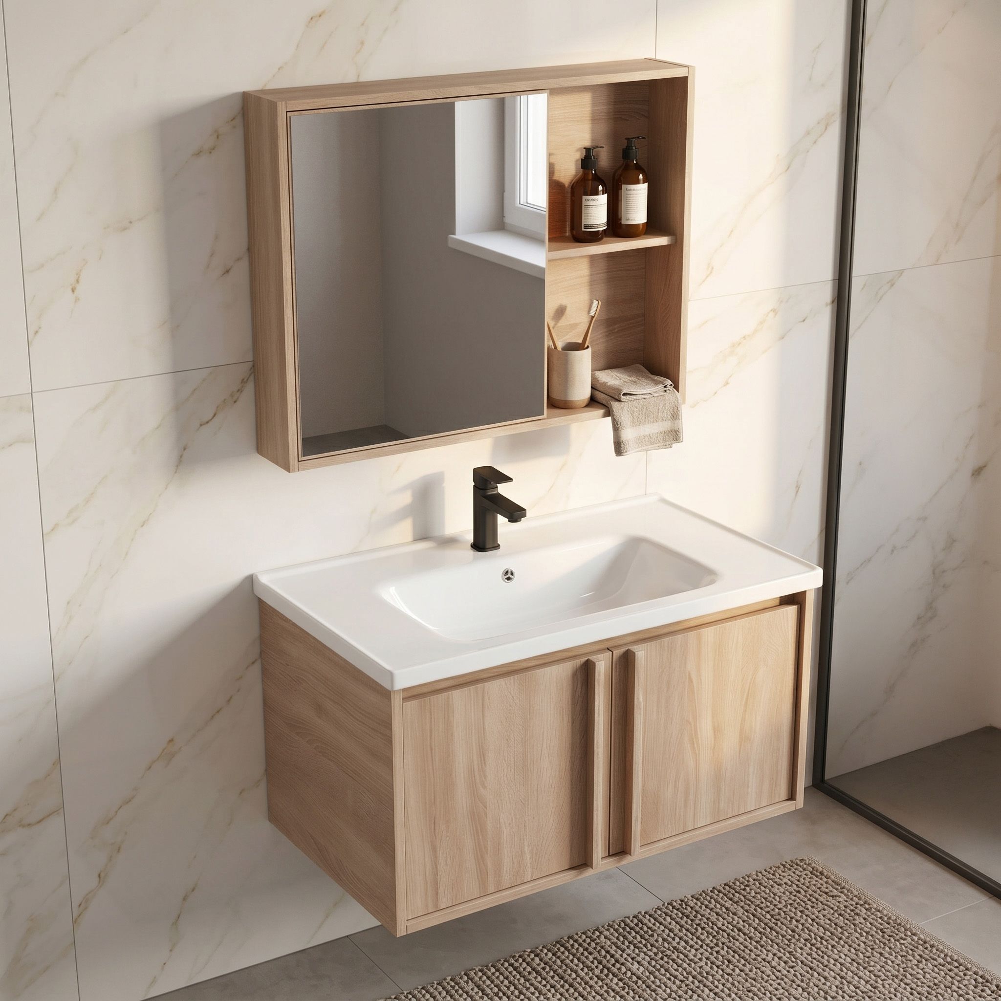 Sada koupelnového nábytku s umyvadlem Gama T25023 BXM 80CM  3