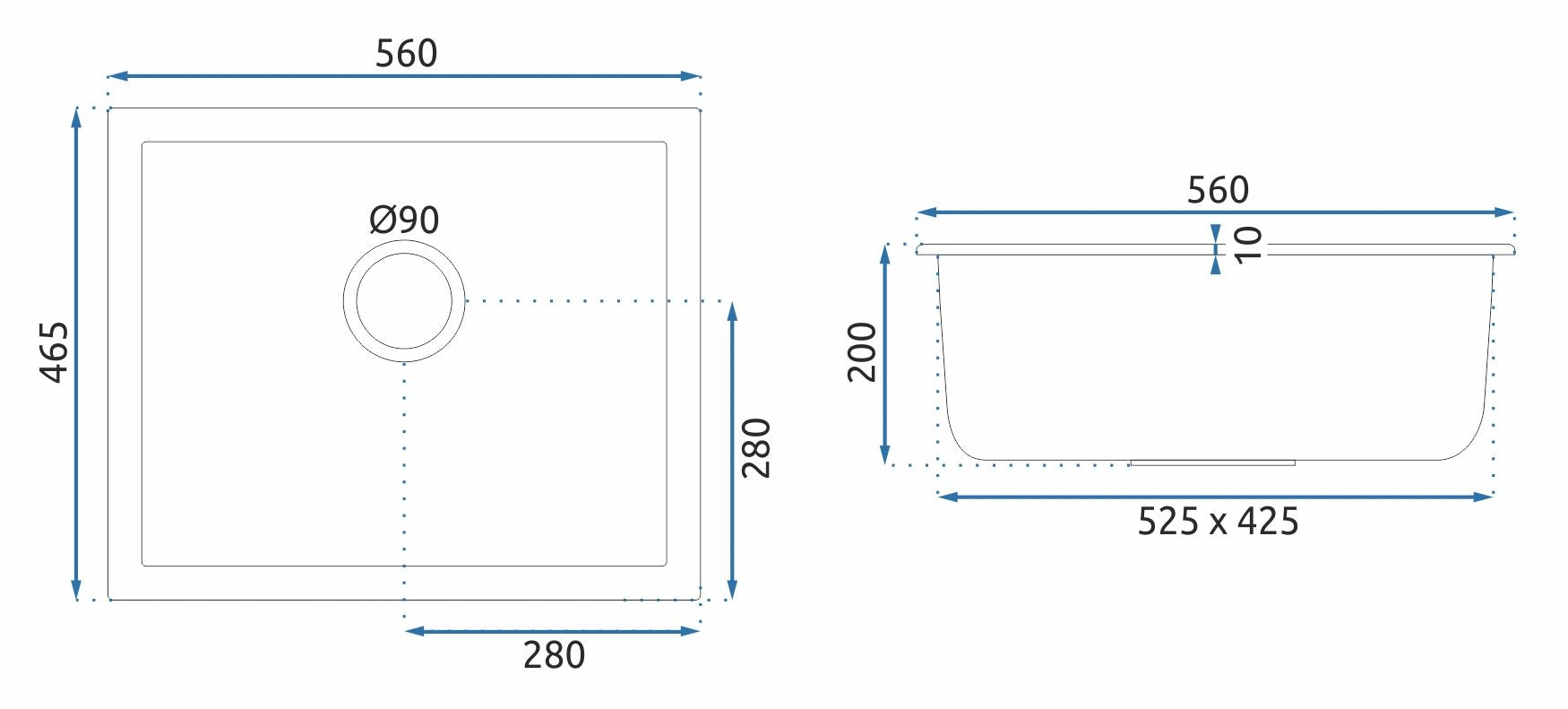 Kuchyňský dřez REA NELS - černá žula dots  7