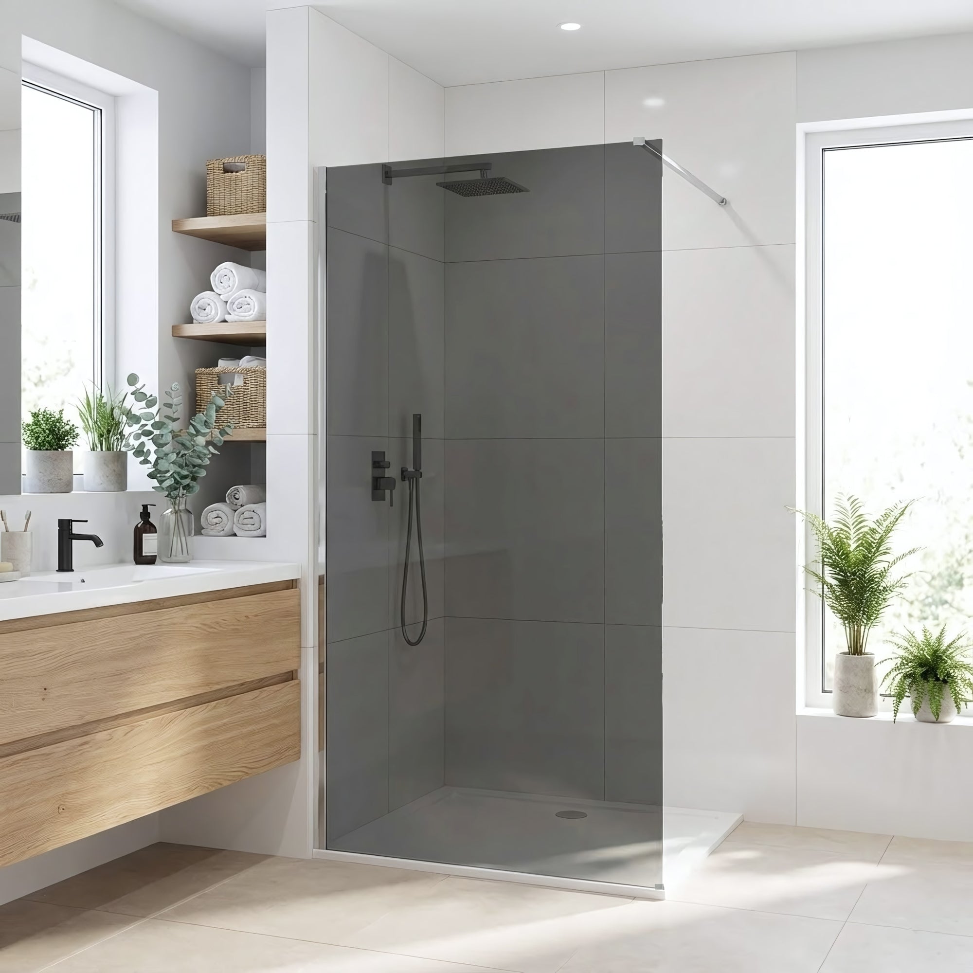 Sprchová zástěna Rea Flexi Grey / Chrome 90  5